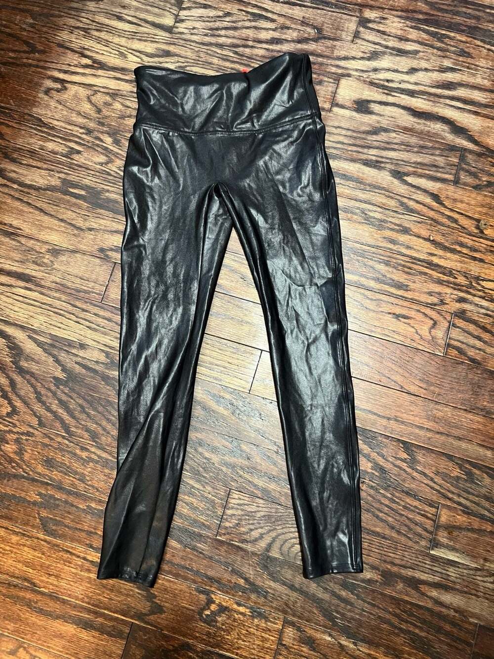 Spanx Faux Leather Leggings Size L Black